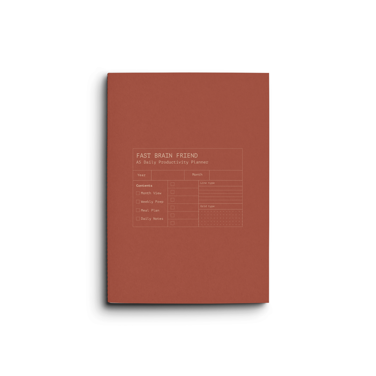 Fast Brain Daily Productivity Planner- Single Notebook: Sage