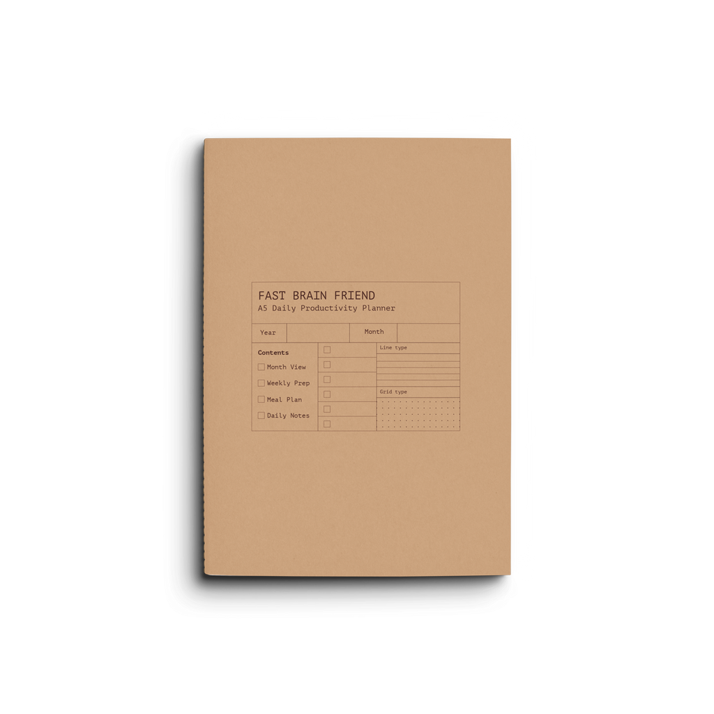 Fast Brain Daily Productivity Planner- Single Notebook: Sage