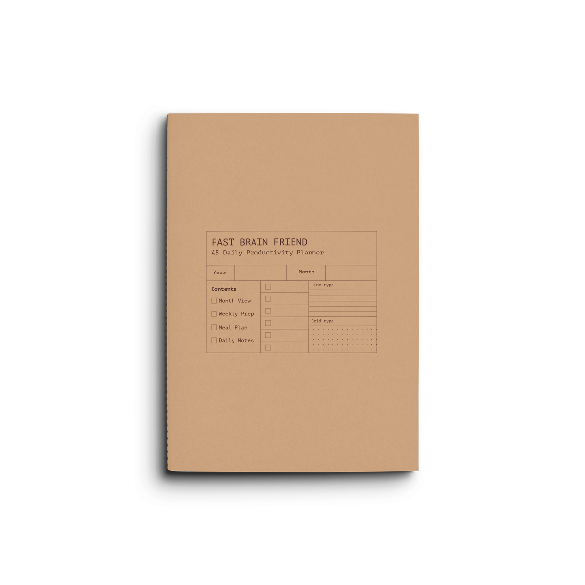 Fast Brain Daily Productivity Planner- Single Notebook: Sage