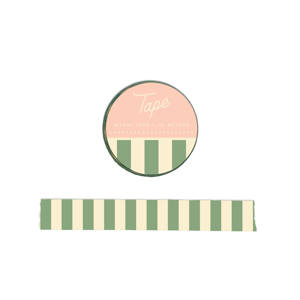 Striped Washi Tape : Sage Green