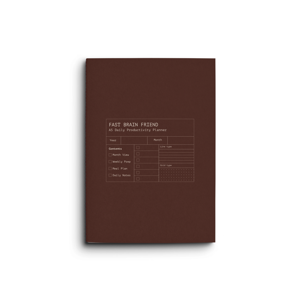 Fast Brain Daily Productivity Planner- Single Notebook: Sage
