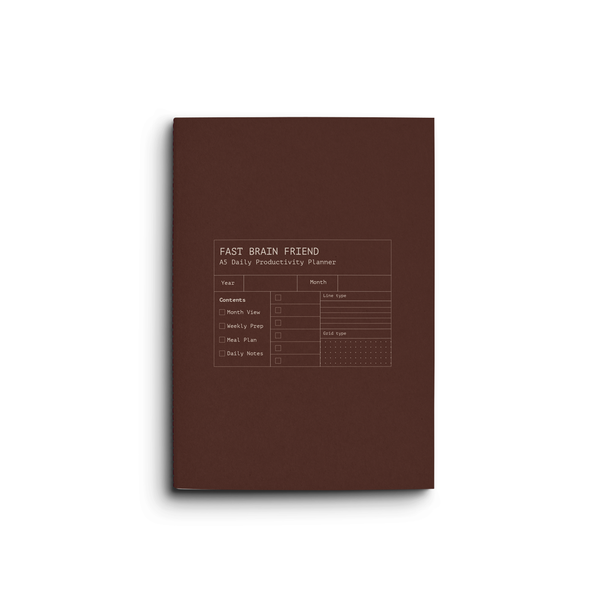 Fast Brain Daily Productivity Planner- Single Notebook: Eucalyptus