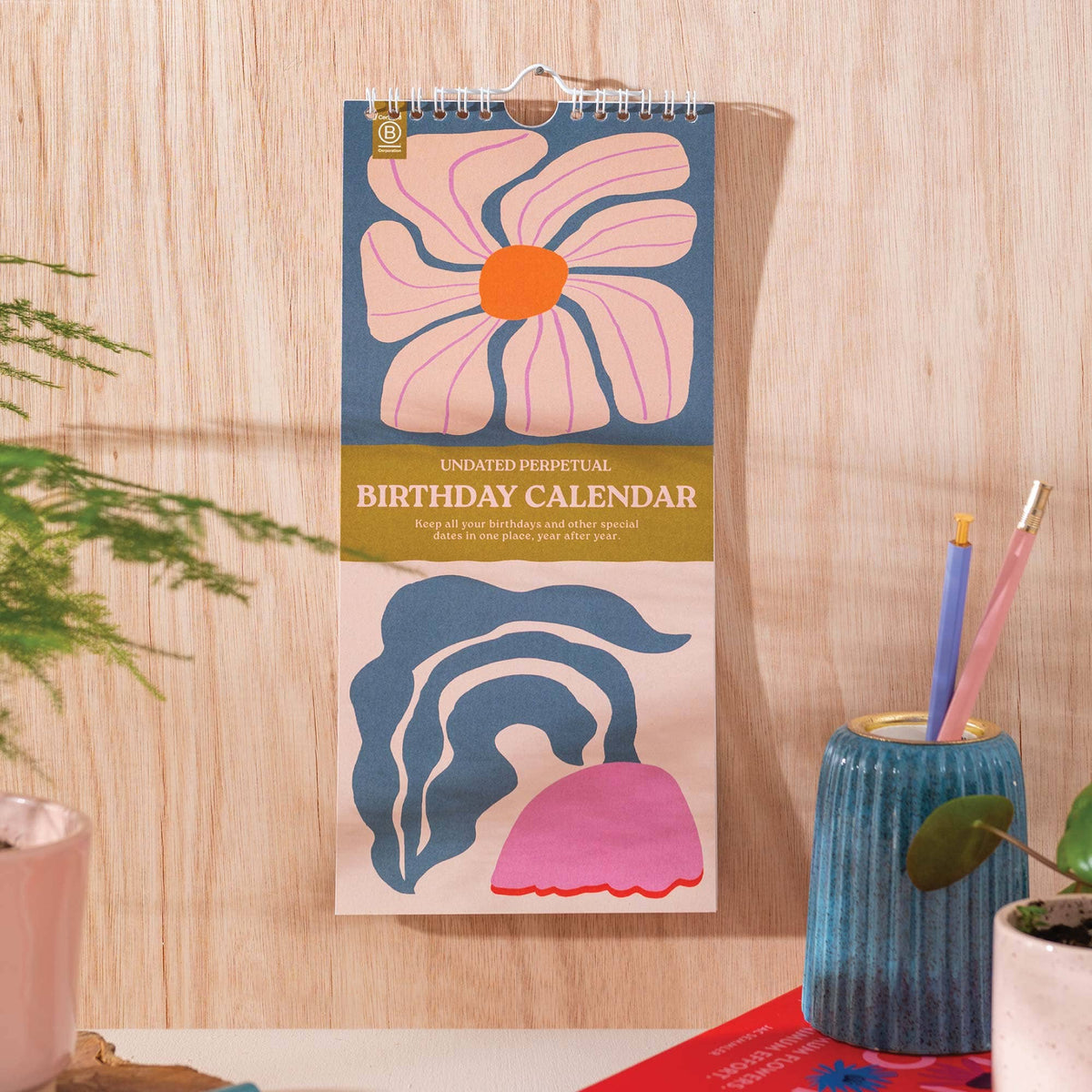 Undated Birthday Calendar | Les Fleurs