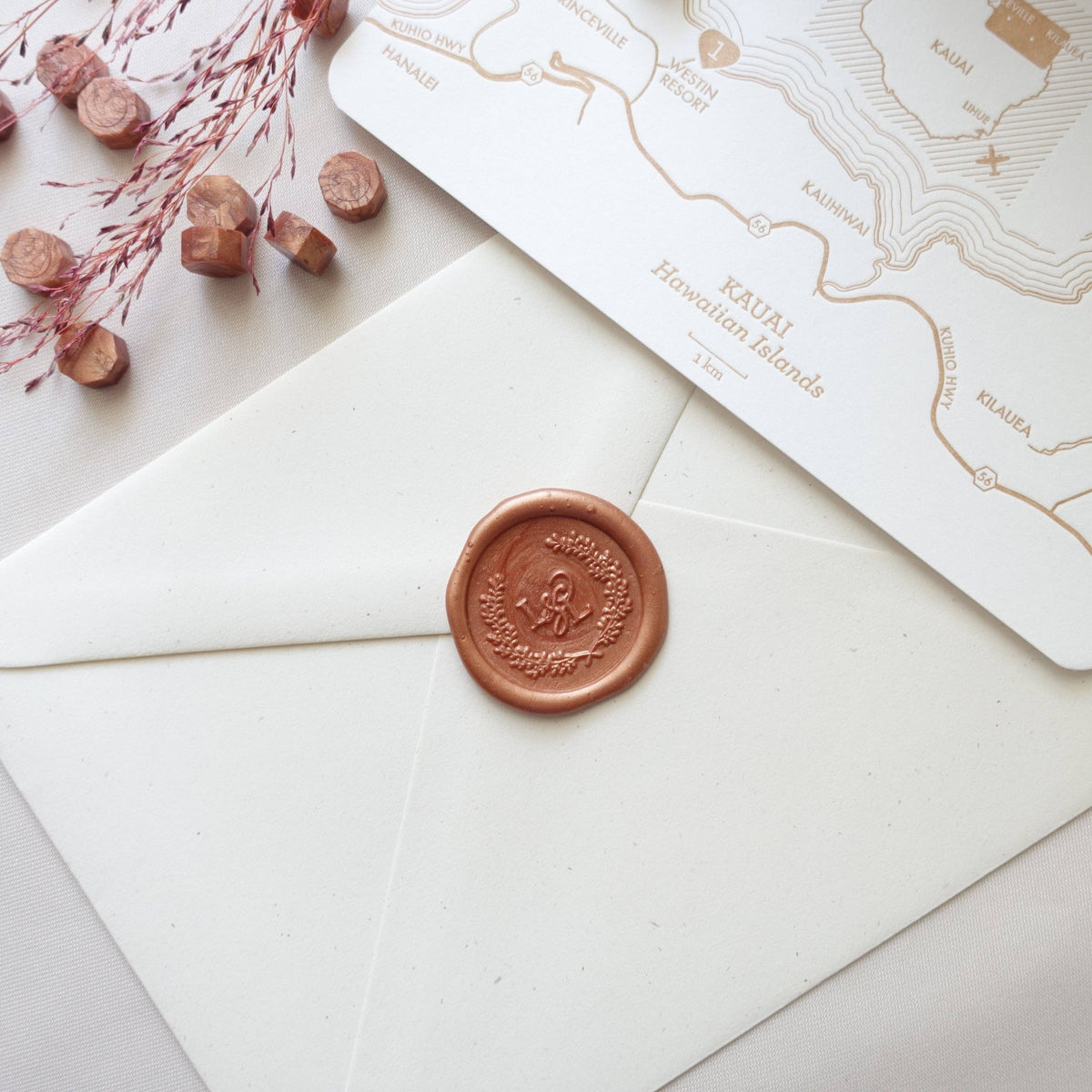 Peach Copper 100pcs sealing wax beads