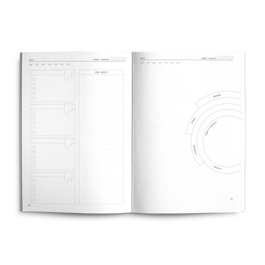 Fast Brain Daily Productivity Planner- Single Notebook: Peach