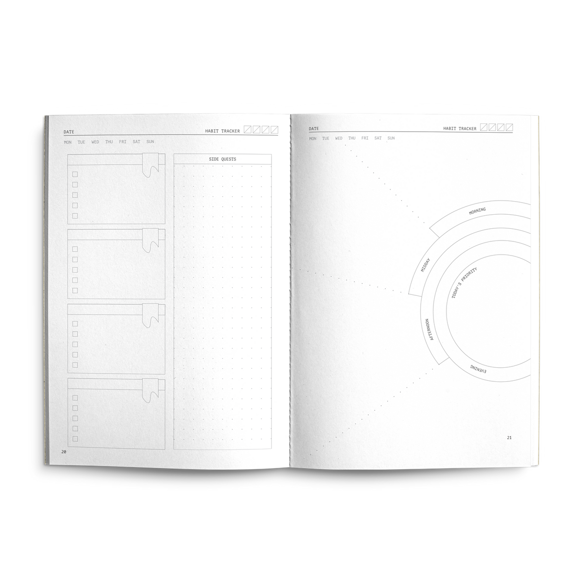 Fast Brain Daily Productivity Planner- Single Notebook: Eucalyptus
