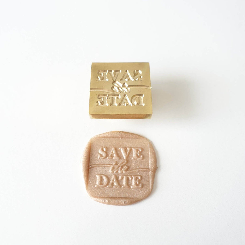 Save The Date Square Wax Seal - Stamp head only