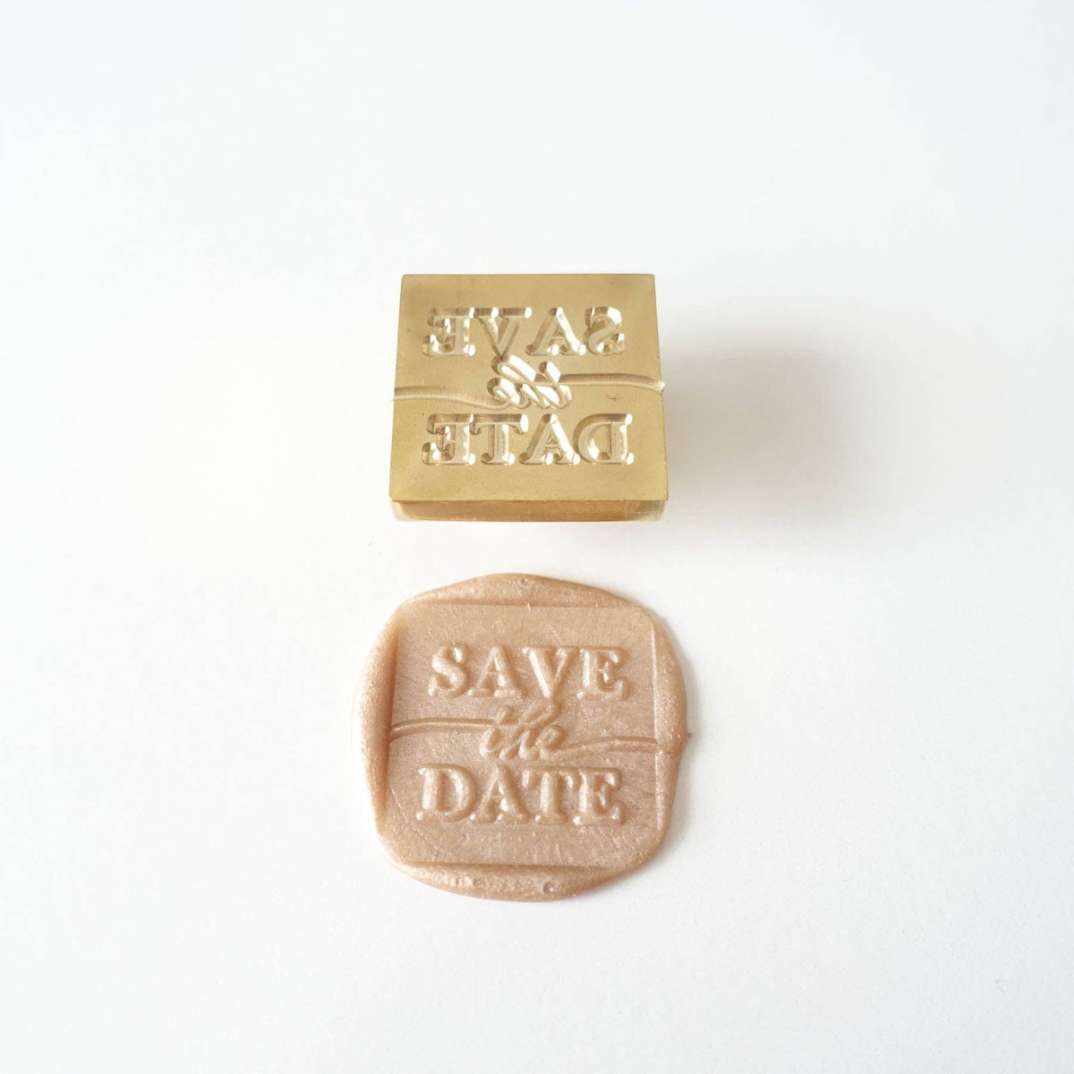 Save The Date Square Wax Seal - Stamp head only