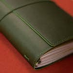 Refillable Notebook Folio > Olive Green Trifold