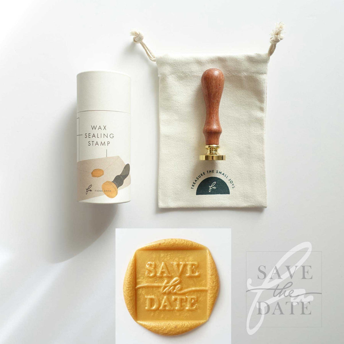 Save The Date Square Wax Seal - Stamp head only