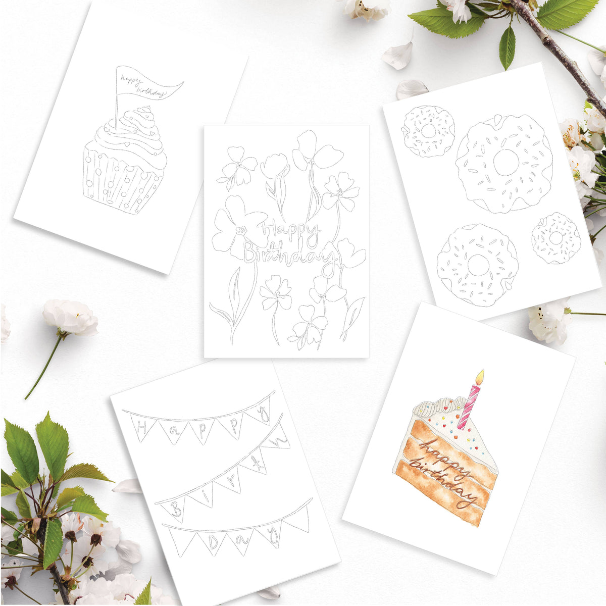 Watercolour Cards - Birthday