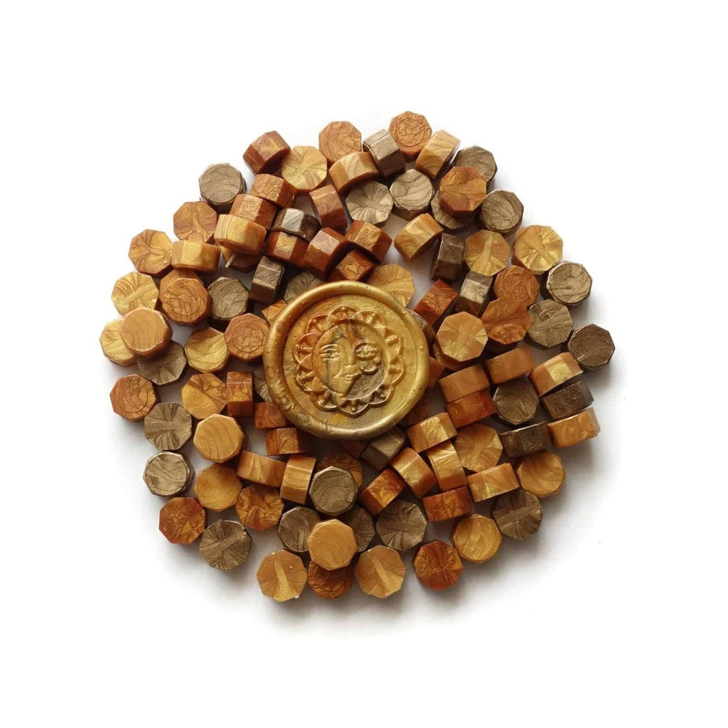 Mixed Golds Amber Bronze Yellow 100pcs sealing wax beads