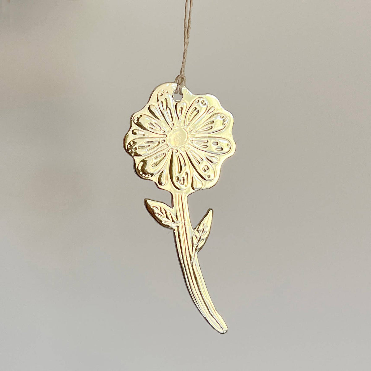 Flower (Daisy) - Faux-tin Ornament - Gold