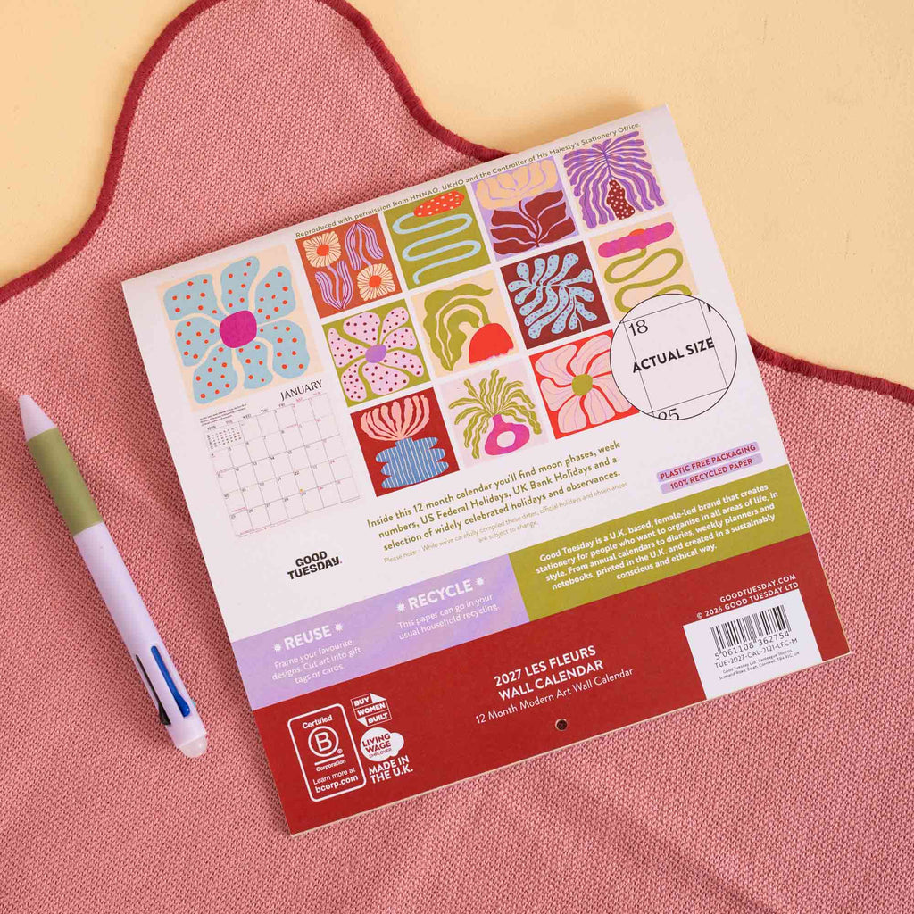 2027 Compact Wall Calendar | Les Fleurs