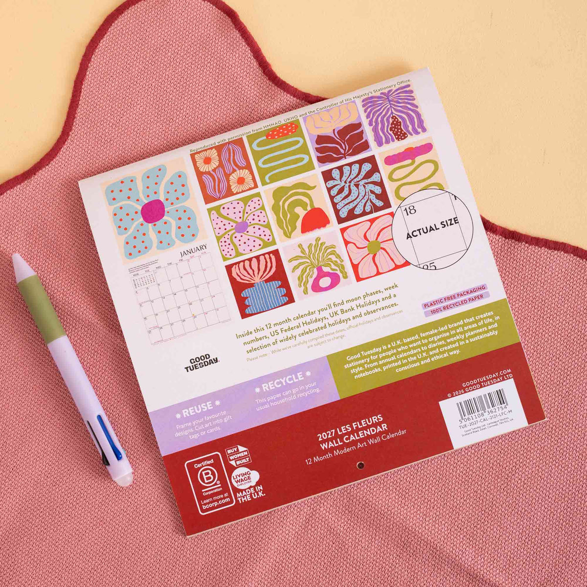 2027 Compact Wall Calendar | Les Fleurs