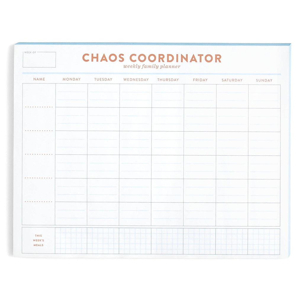 Choas Coordinator Family Planner 8.5x11 Notepad