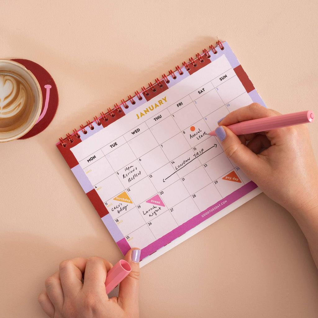 2027 Desk Calendar | Checks & Stripes