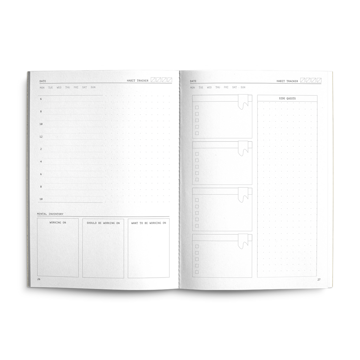 Fast Brain Daily Productivity Planner- Single Notebook: Sage