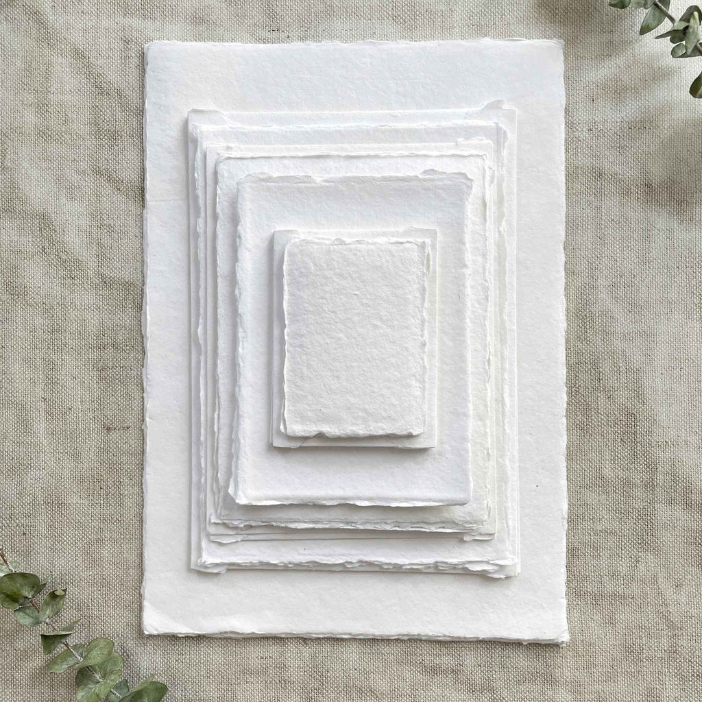White Handmade Paper | Pack of 5 | 5" x 7"