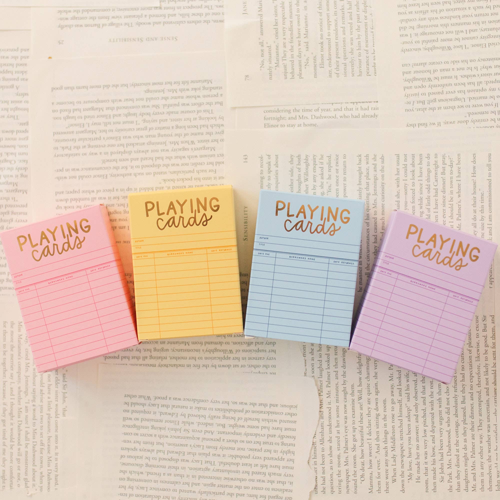 Pink Library Card Deck Of Playing Cards