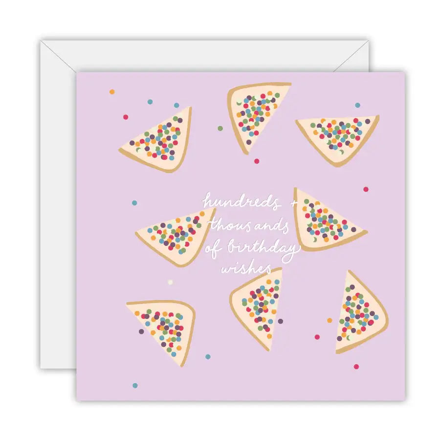 Fairy Bread Birthday Wishes - Greeting Card: Square