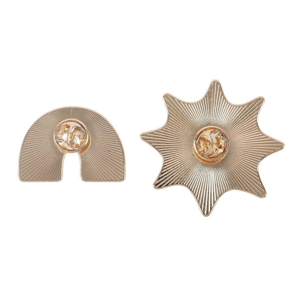 Rainbow and Sun Set of 2 Pin Badges