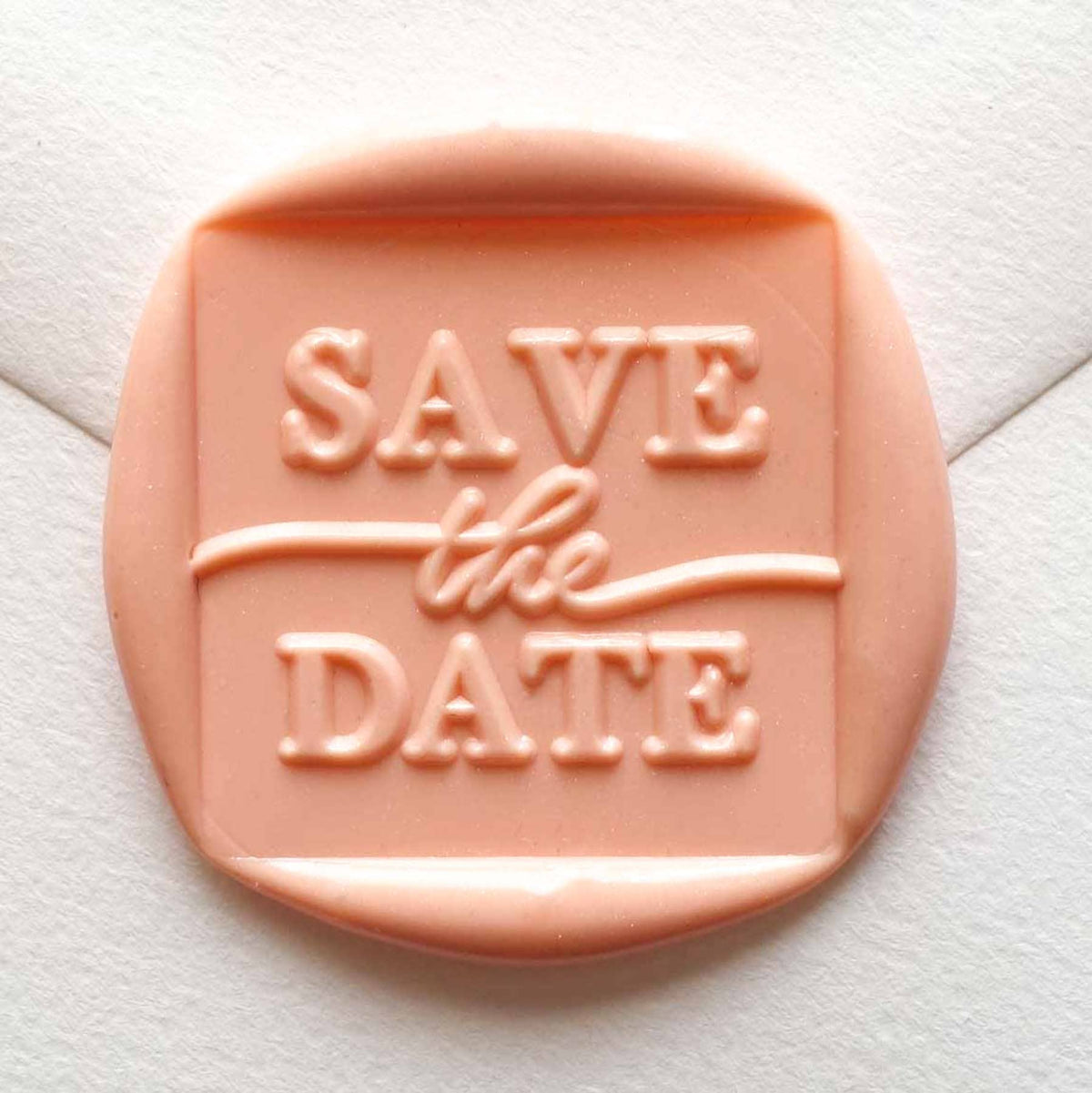 Save The Date Square Wax Seal - Stamp head only