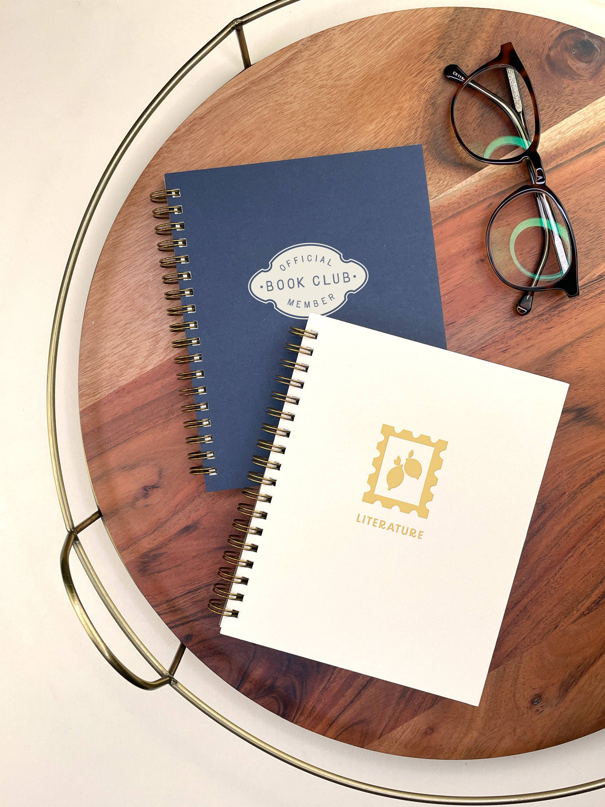 Book Club Member Book Log Reading Journal: Deep Blue Cover | White Ink