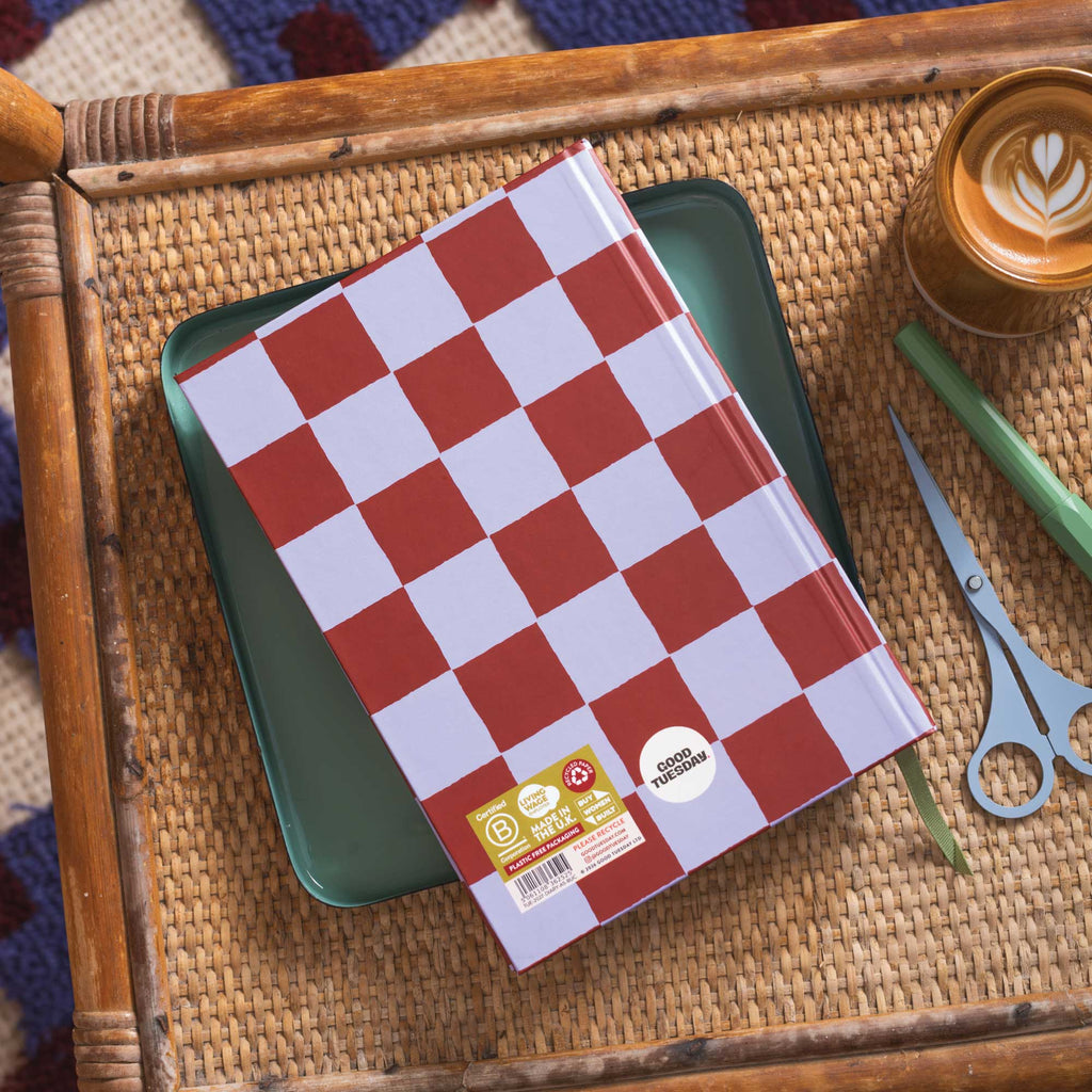 2027 Diary | A5 Hardcover Week to View | Blue Berry Check