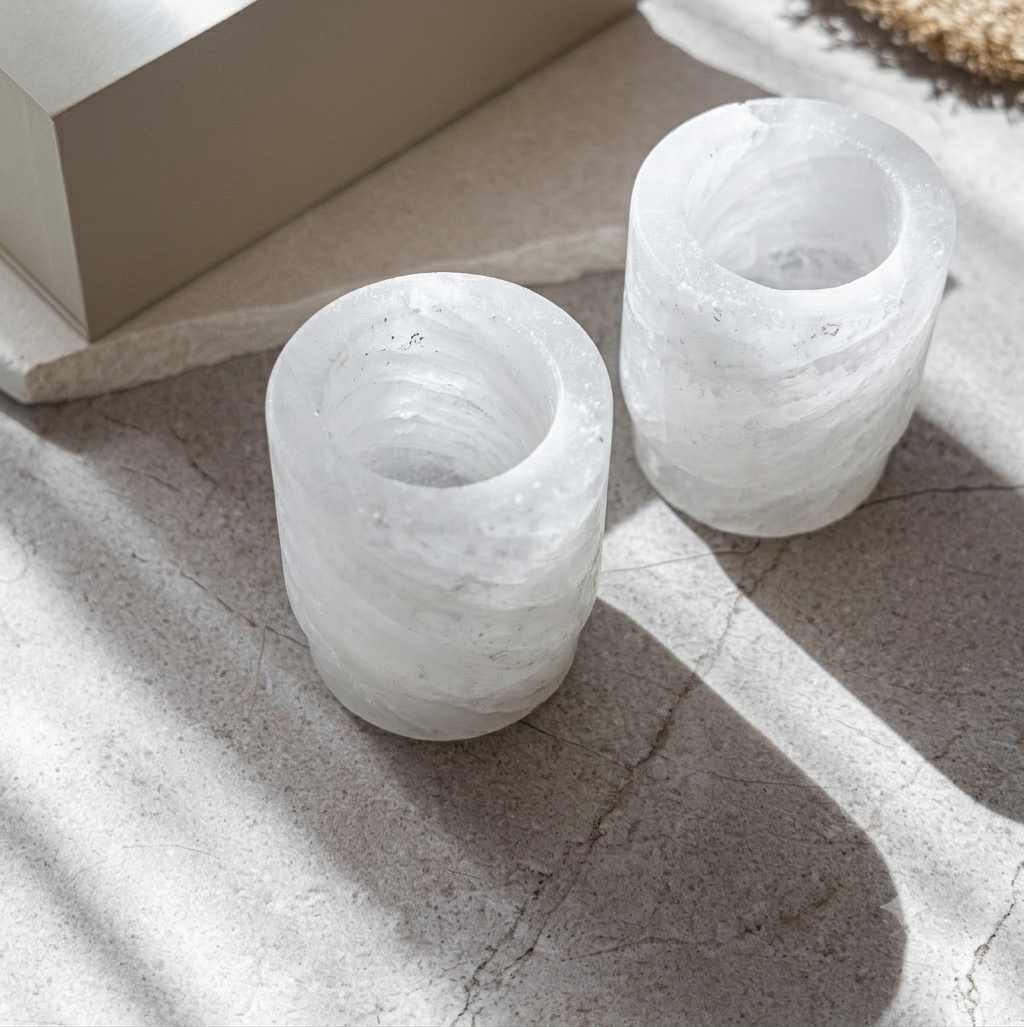 Himalayan Salt Margarita Glasses: Set of 2 / White