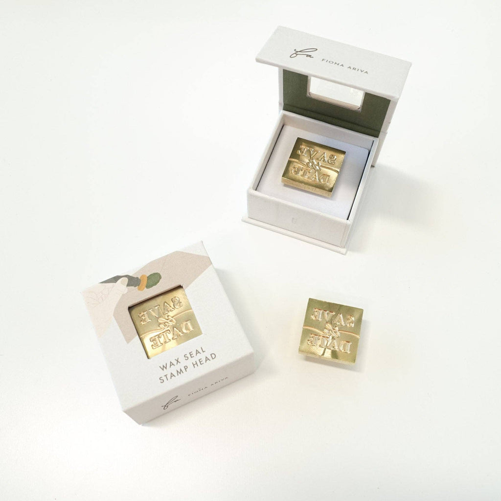 Save The Date Square Wax Seal - Stamp head only
