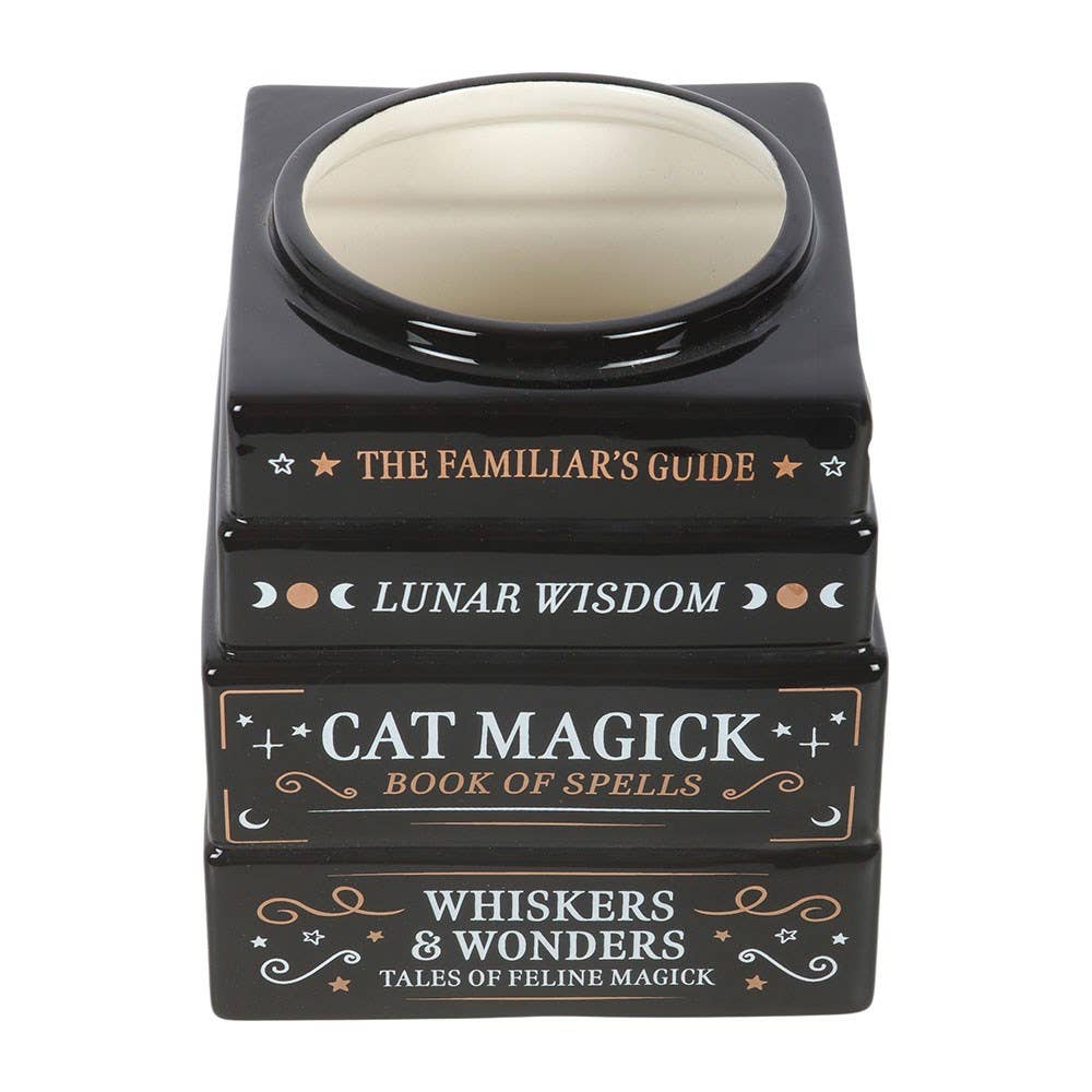 Black Cat Magick Book Stack Vase