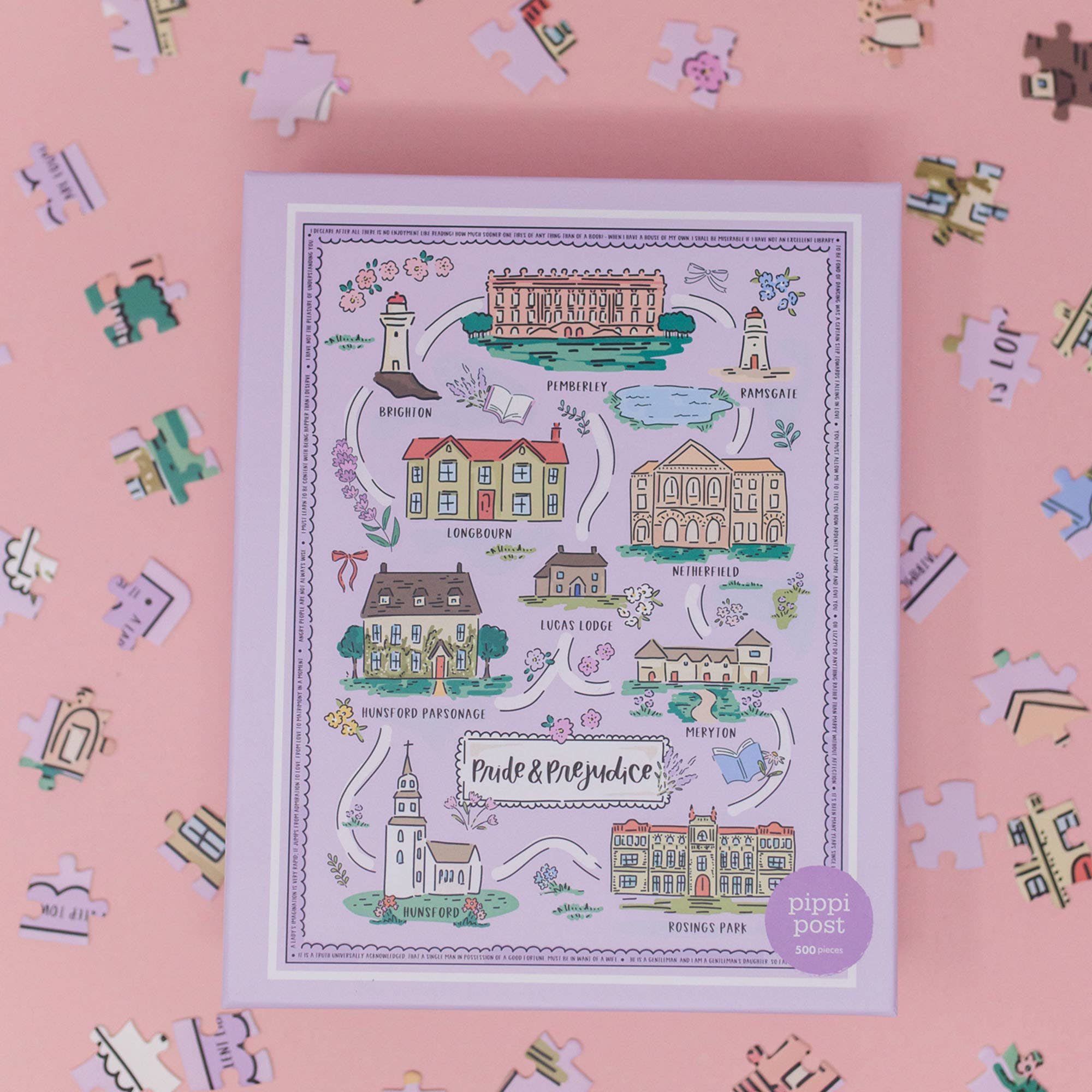 Pride and Prejudice Map - 500 Piece Jigsaw Puzzle