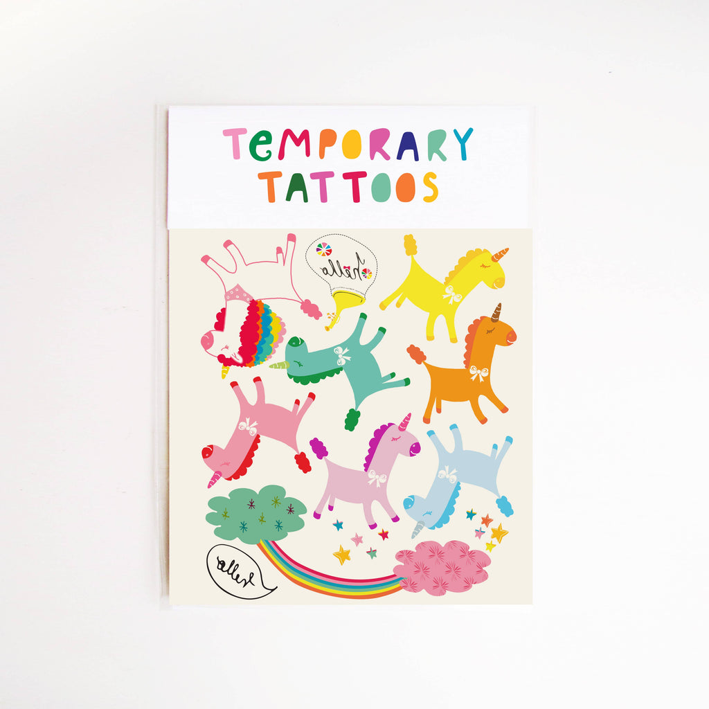 Rainbow Unicorns Temporary Tattoos