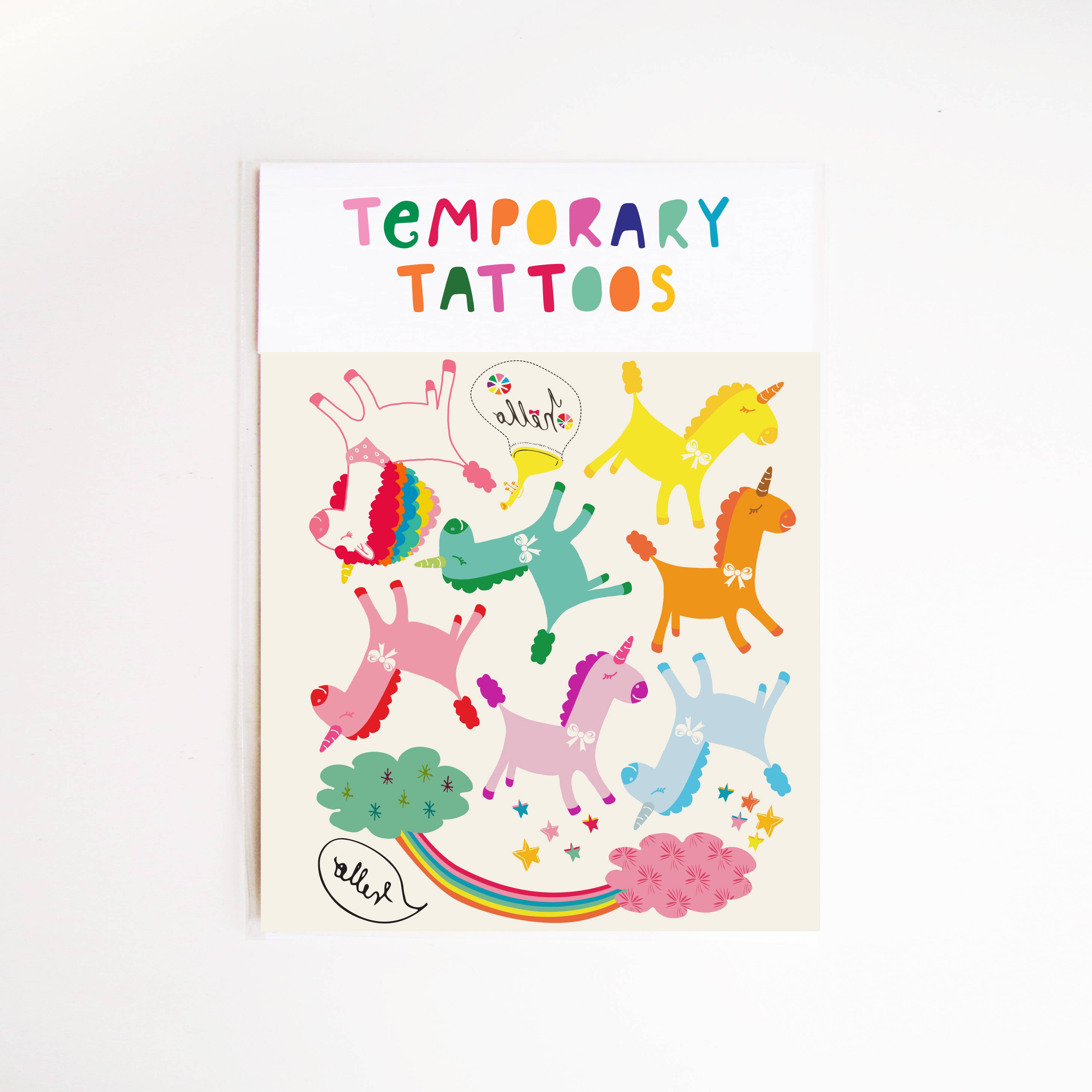 Rainbow Unicorns Temporary Tattoos