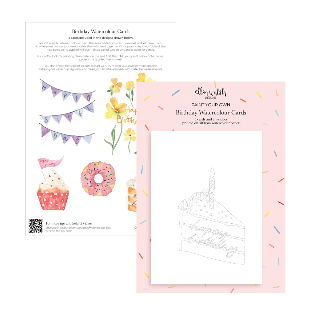 Watercolour Cards - Birthday