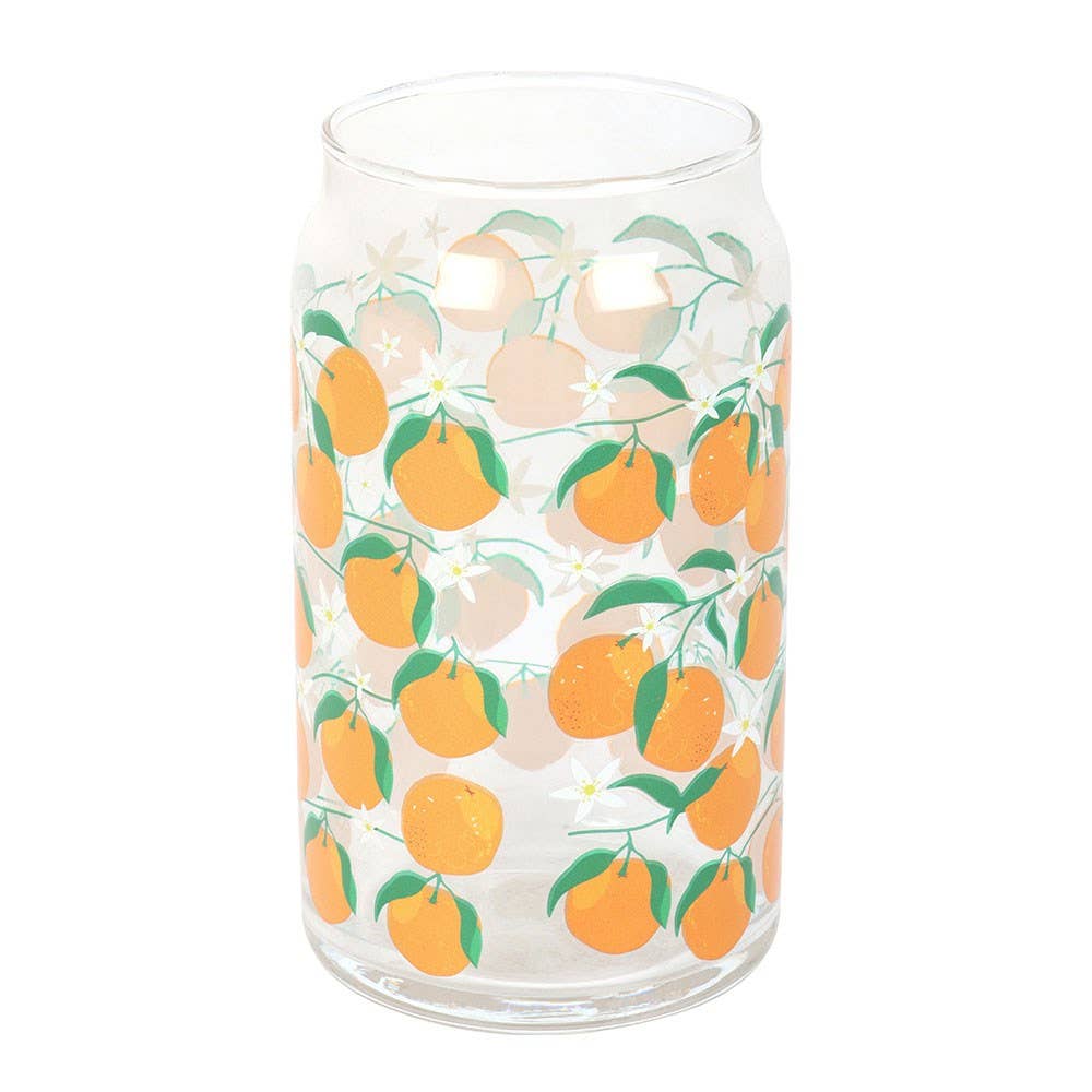 Italian Orange Print Can Style Glass