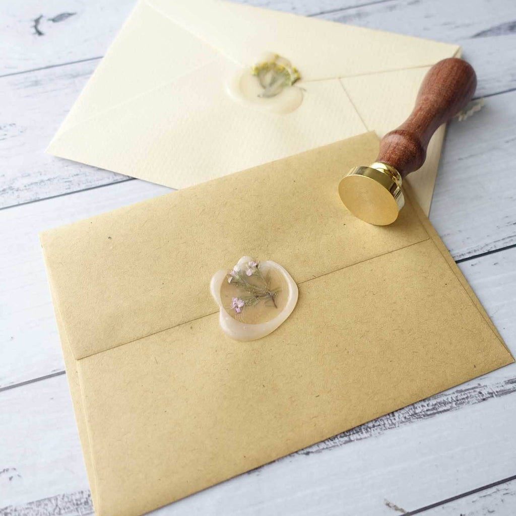 Blank wax seal stamp: Stamp with handle (+ box & storage bag)