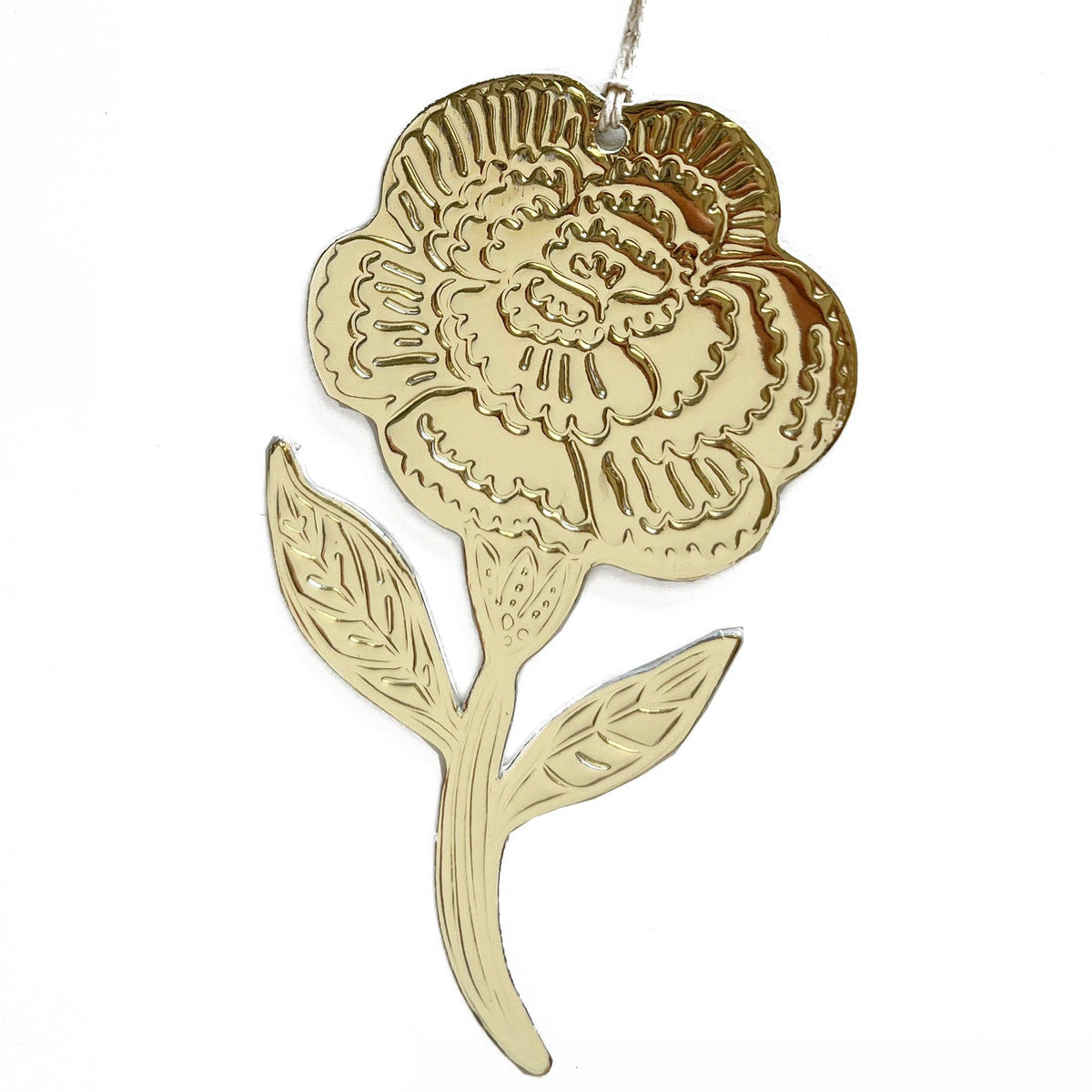 Flower (Carnation) - Faux-tin Ornament - Gold