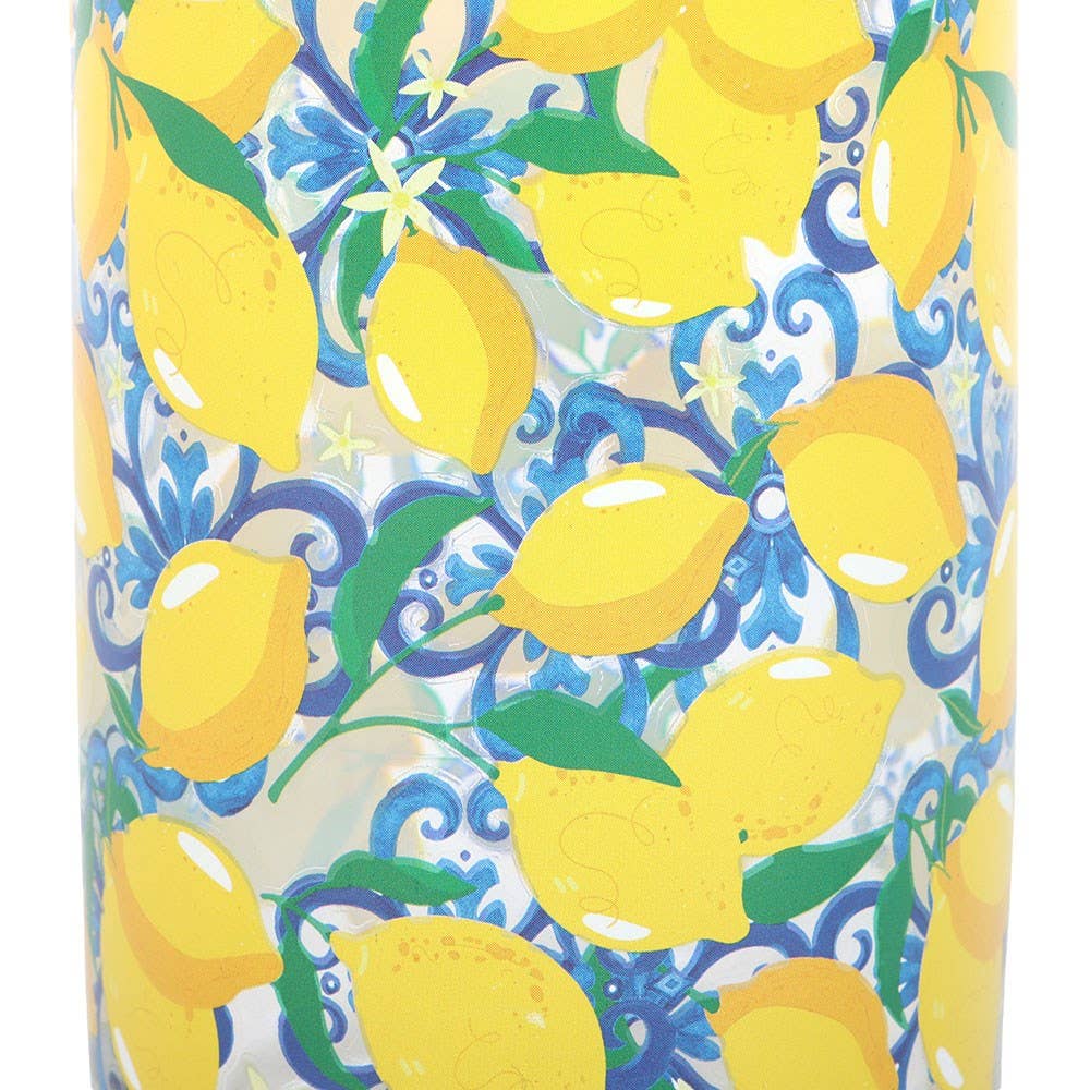 Italian Lemon Print Can Style Glass