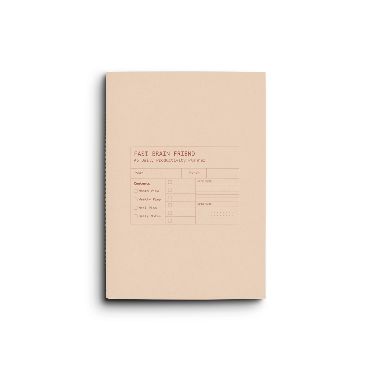 Fast Brain Daily Productivity Planner- Single Notebook: Sage