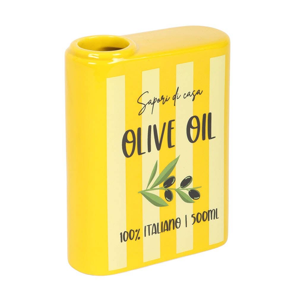 Olive Oil Tin Shaped Ceramic Flower Vase