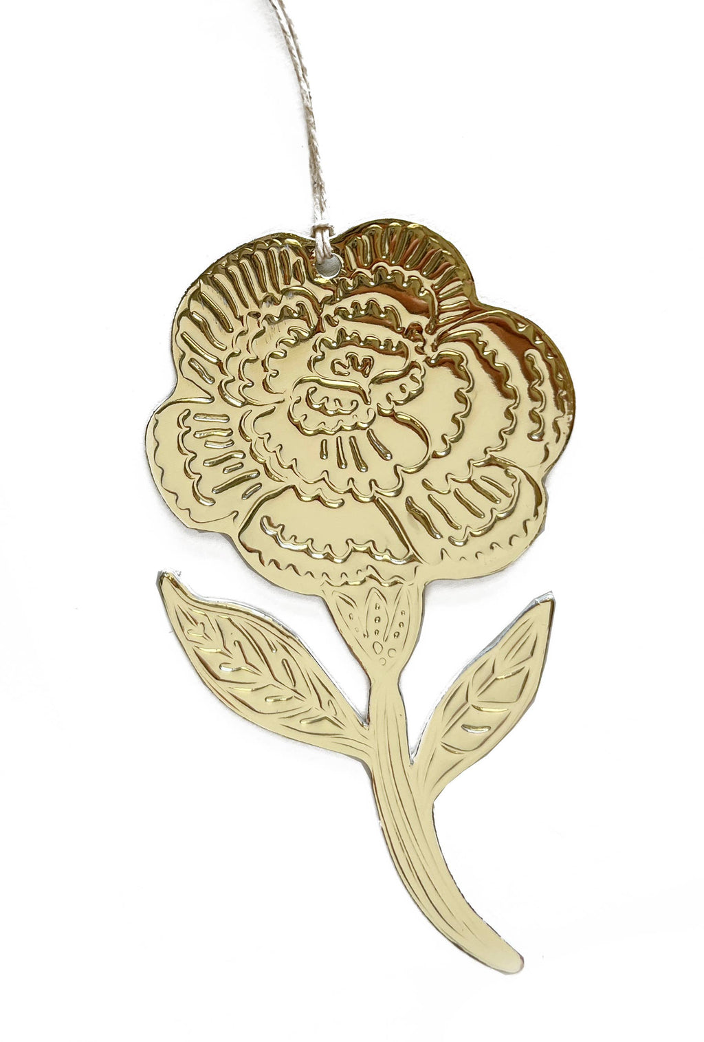 Flower (Carnation) - Faux-tin Ornament - Gold