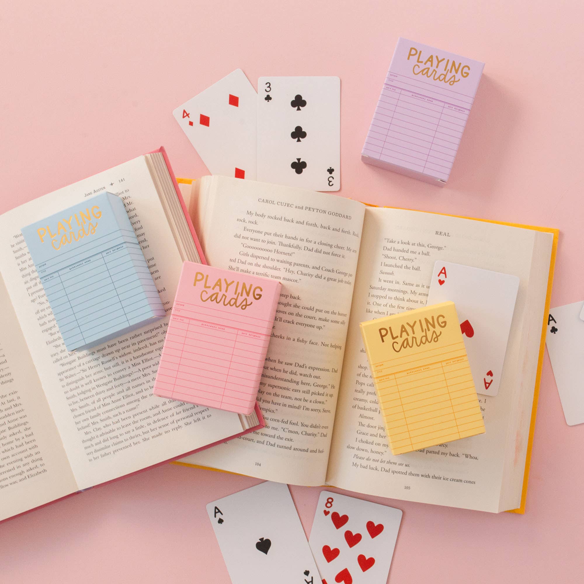Pink Library Card Deck Of Playing Cards