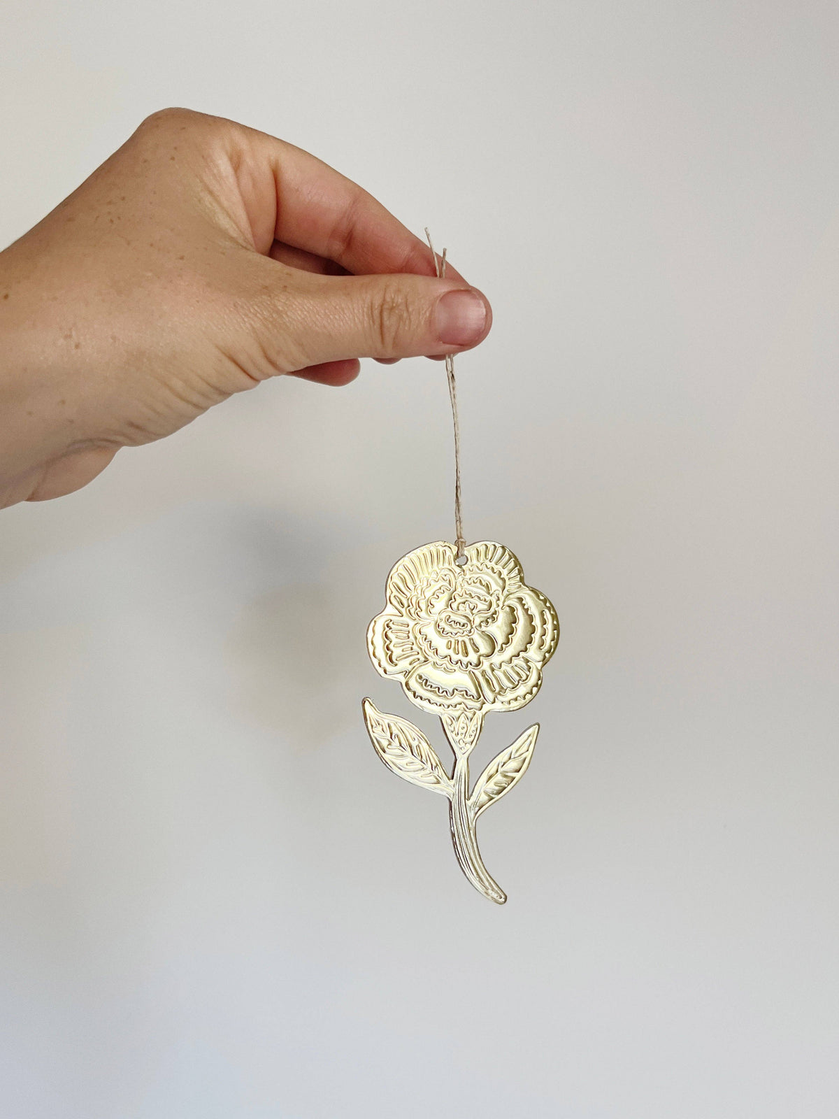 Flower (Carnation) - Faux-tin Ornament - Gold