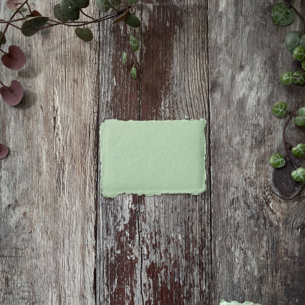 Dusky Green Handmade Paper | Pack of 5 | Recycled Cotton Rag: A4 - Single Sheet