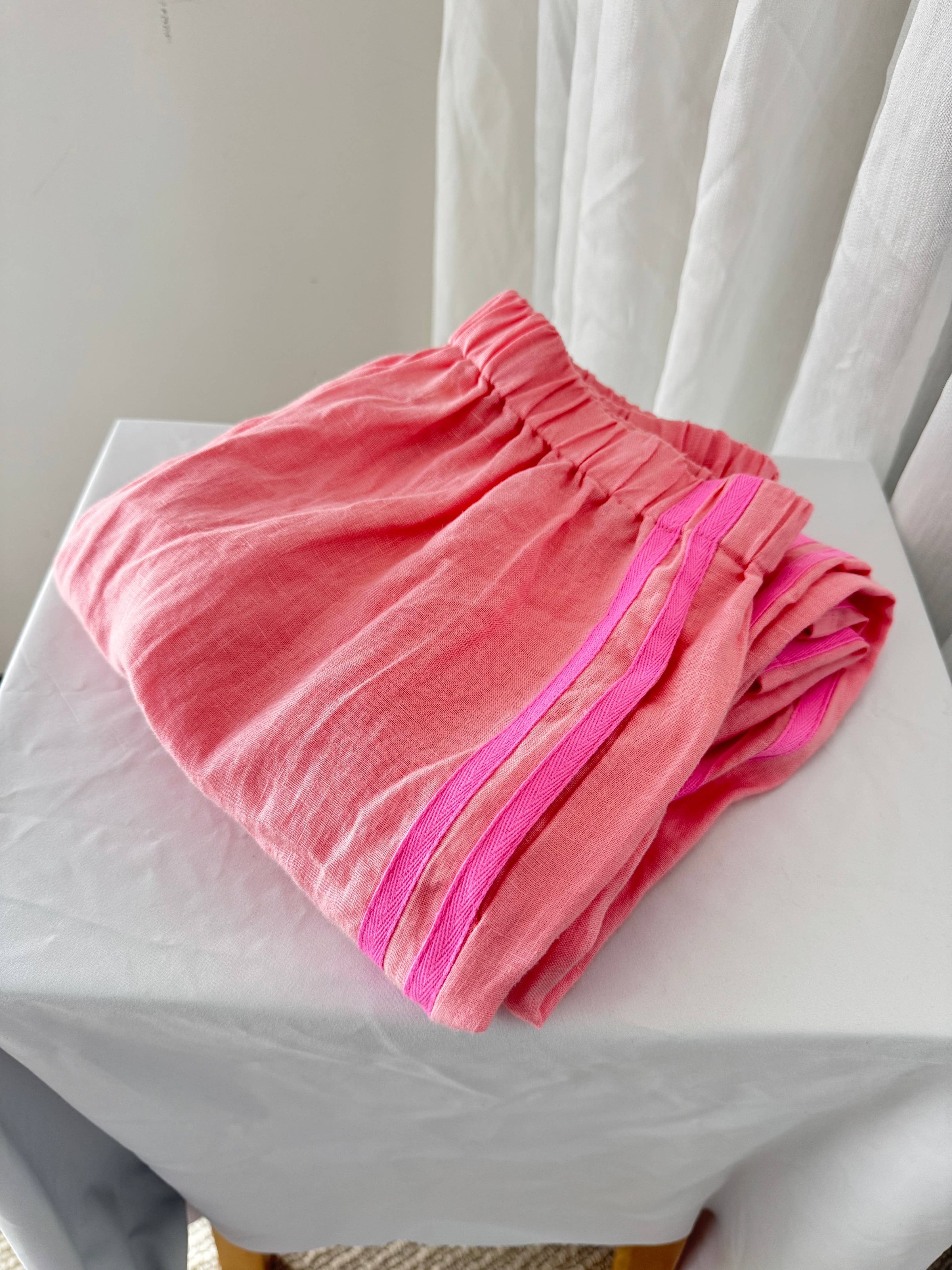 Linen Pant - Coral Pink