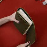 Refillable Notebook Folio > Olive Green Trifold