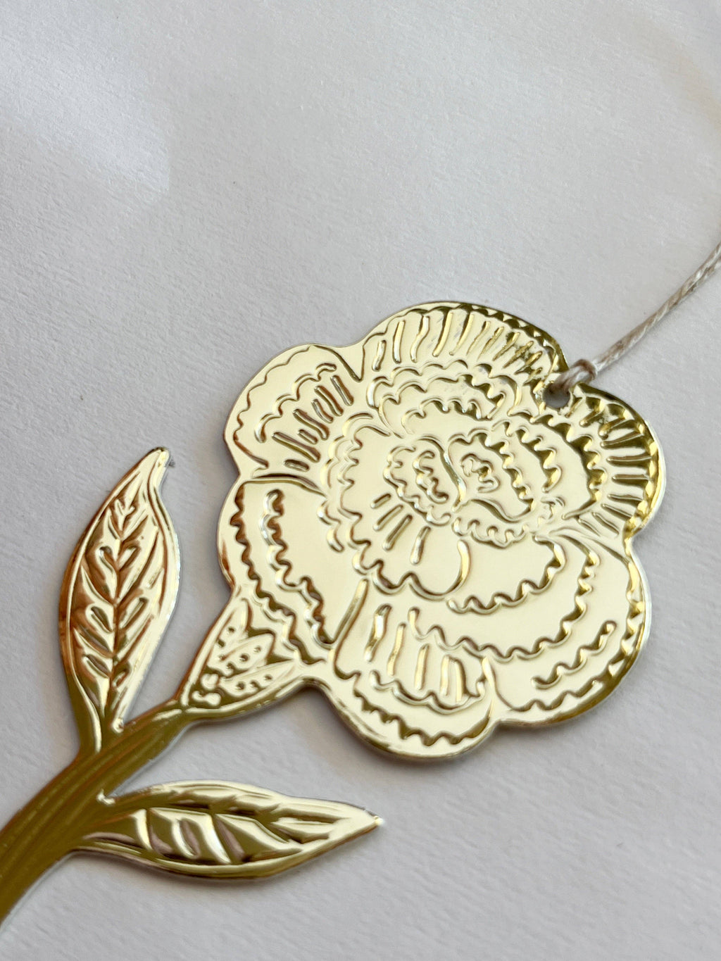 Flower (Carnation) - Faux-tin Ornament - Gold