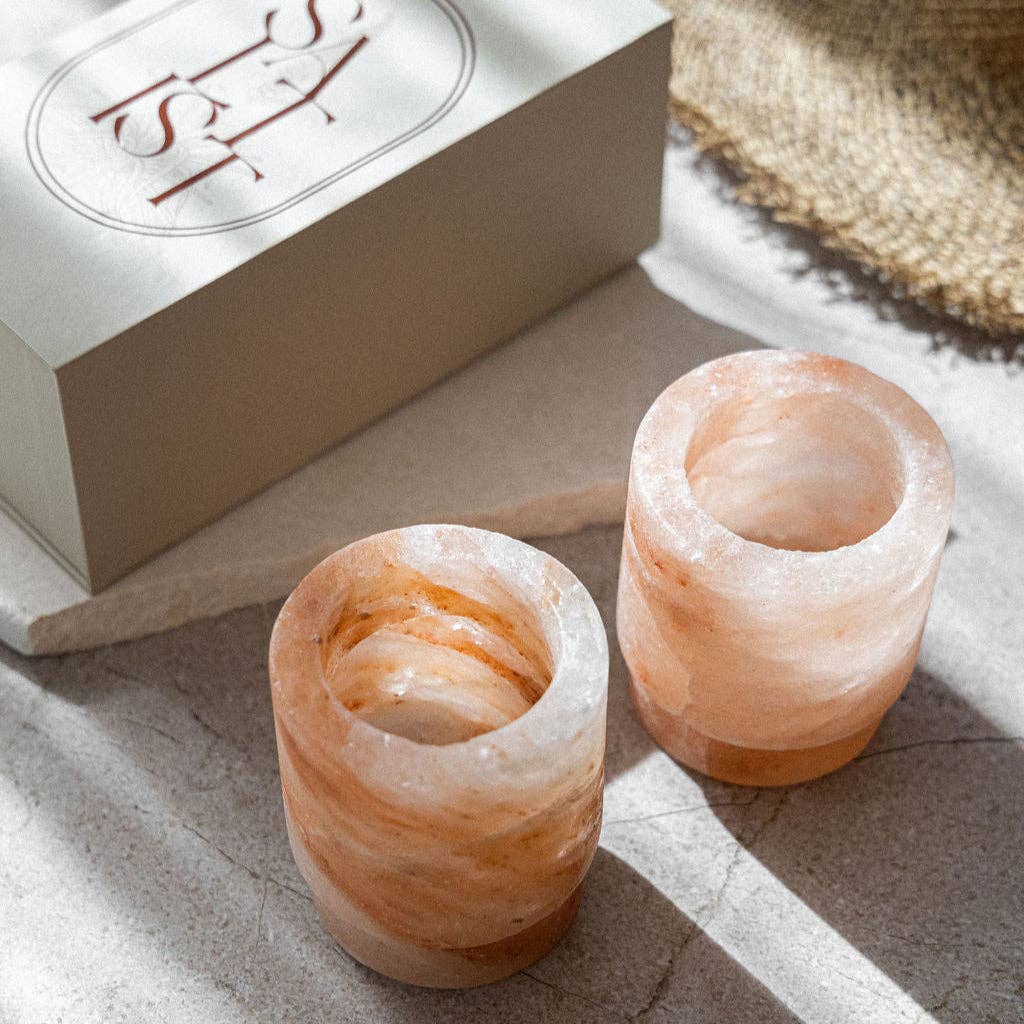 Himalayan Salt Margarita Glasses: Set of 2 / White